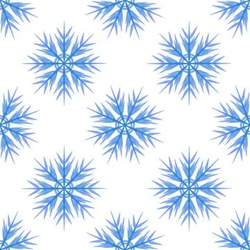 A seamless pattern on a square background is snowflakes. Design element Stock Illustration