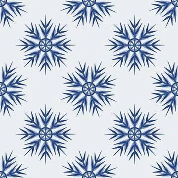 A seamless pattern on a square background is snowflakes. Design element Stock Illustration