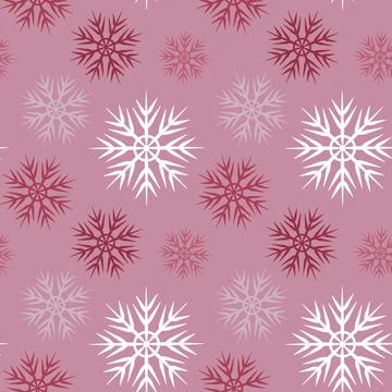 A seamless pattern on a square background is snowflakes. Design element 스톡 일러스트