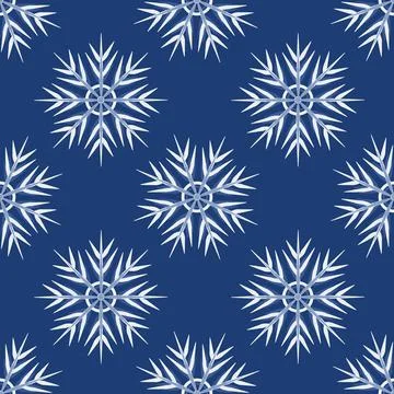 A seamless pattern on a square background is snowflakes. Design element Stock Illustration