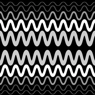 Seamless pattern on a square background - waves and zigzags. Design element Illustrazione stock