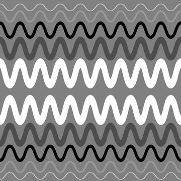 Seamless pattern on a square background - waves and zigzags. Design element Illustrazione stock