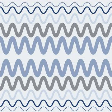 Seamless pattern on a square background - waves and zigzags. Design element Stock Illustration