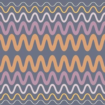 Seamless pattern on a square background - waves and zigzags. Design element Stock Illustration