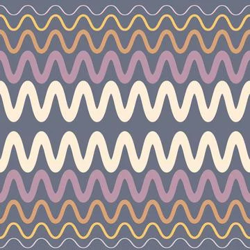 Seamless pattern on a square background - waves and zigzags. Design element Illustrazione stock