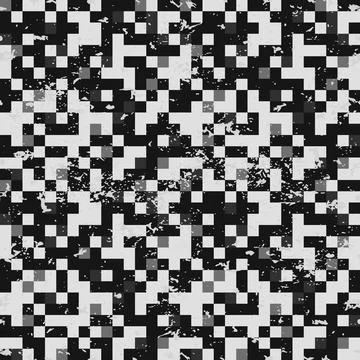 Seamless pattern square black camouflage grunge Stock Illustration