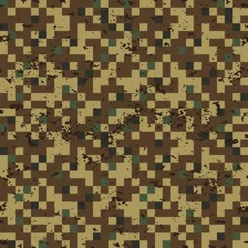 Seamless pattern square brown camouflage grunge Illustrazione stock