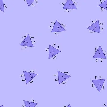 Seamless pattern square geometric shape character cartoon vector Illustrazione stock