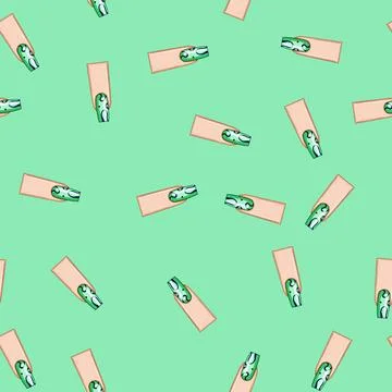 Seamless pattern square nail shape cartoon vector Illustrazione stock