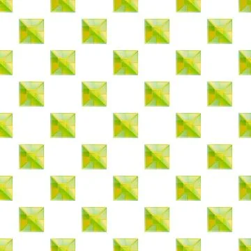 Seamless pattern with square peridot gemstones Stock Illustration