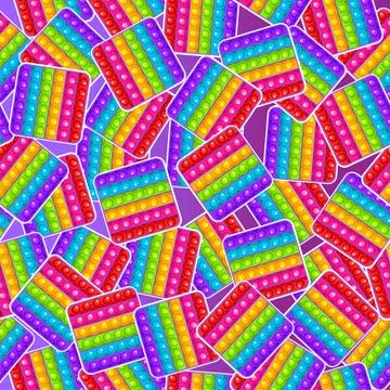 Seamless pattern, square toy. Sensory anti-stress toy for fidget pop it. Stock Illustration