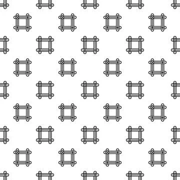 Seamless pattern with a square wooden trellis icon Stock Illustration