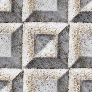 Seamless pattern with squared ornament from stone Stock Photos