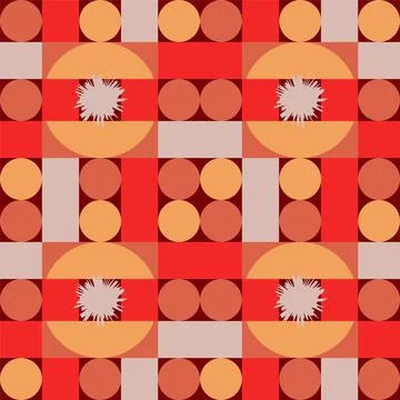 Seamless pattern with squares and circles Stock Illustration