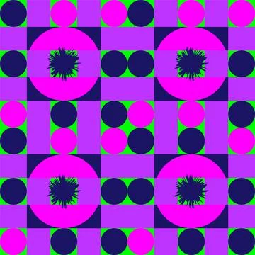 Seamless pattern with squares and circles Stock Illustration