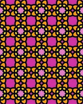 Seamless pattern of squares and floral shapes that can be used for wallpapers Stockillustratie