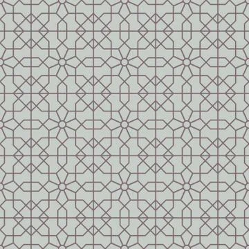 Seamless pattern with squares and hexagons in islamic, persian, indian design Stock Illustration