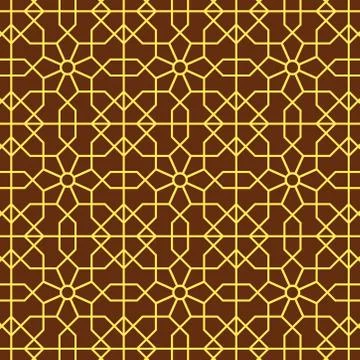 Seamless pattern with squares and hexagons in islamic, persian, indian design Stock Illustration