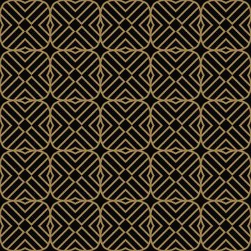 Seamless pattern with squares, black gold diagonal braided striped lines. Vec イラスト素材
