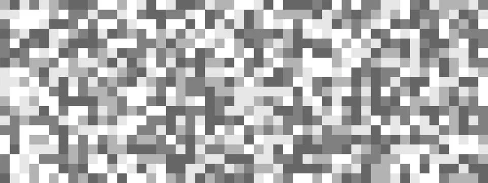 Seamless pattern of squares in black, white and gray shades. Pixel seamless p Stock Illustration