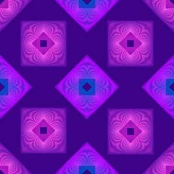 Seamless pattern with squares interwoven in the style of 80's. Retro gradient イラスト素材