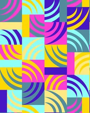 Seamless Pattern Squares Multicolored Geometric Pattern vector Stock Illustration