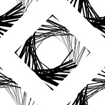Seamless pattern of squares with random lines - Repeatable monochrome vector  Stock Illustration