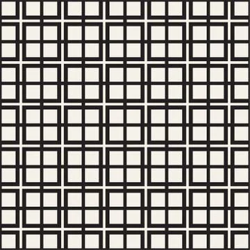Seamless Pattern With Squares. Vector Stylish Geometric Linear Structure 스톡 일러스트
