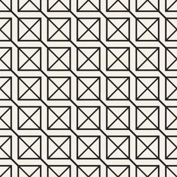 Seamless Pattern With Squares. Vector Stylish Geometric Linear Structure 스톡 일러스트
