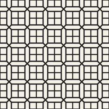 Seamless Pattern With Squares. Vector Stylish Geometric Linear Structure 스톡 일러스트
