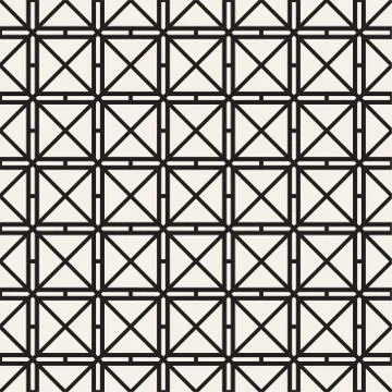 Seamless Pattern With Squares. Vector Stylish Geometric Linear Structure 스톡 일러스트