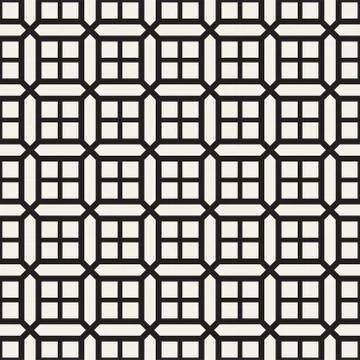 Seamless Pattern With Squares. Vector Stylish Geometric Linear Structure 스톡 일러스트