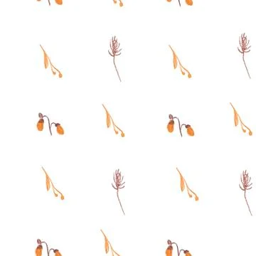 Seamless pattern with squirrel, cones and leaves painted with wax crayons Stock Illustration