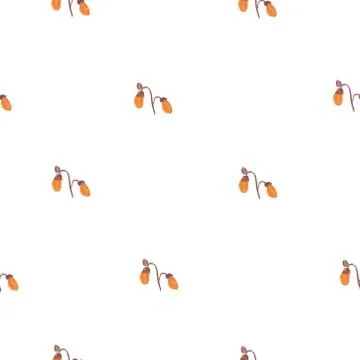 Seamless pattern with squirrel, cones and leaves painted with wax crayons Stock Illustration