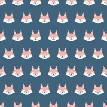 Seamless pattern with squirrel heads Stock Illustration