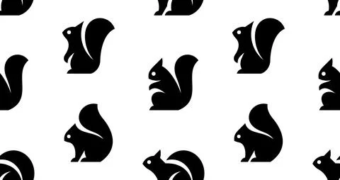 Seamless pattern with Squirrel Logo 스톡 일러스트