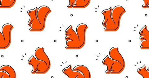 Seamless pattern with Squirrels Stock Illustration