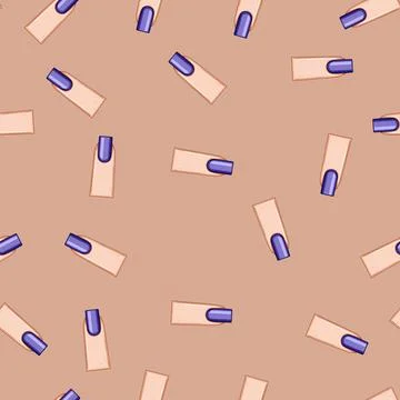 Seamless pattern squoval nail shape cartoon vector 스톡 일러스트