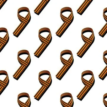 Seamless pattern. St. George ribbon isolated on white background. May 9 war v 写真素材