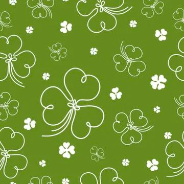 Seamless pattern for St. Patrick day with leaf clovers. Stock Illustration