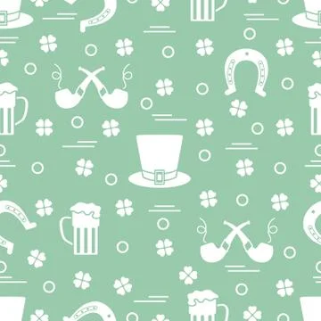 Seamless pattern. St. Patrick's Day. Irish vector Stock Illustration