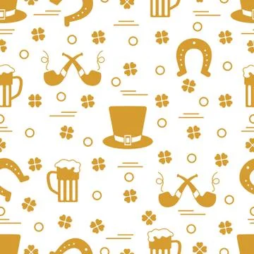 Seamless pattern. St. Patrick's Day. Irish vector Stock Illustration