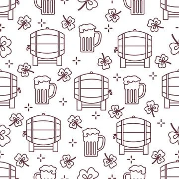 Seamless pattern. St. Patrick's Day. Pab. Ireland Stockillustratie