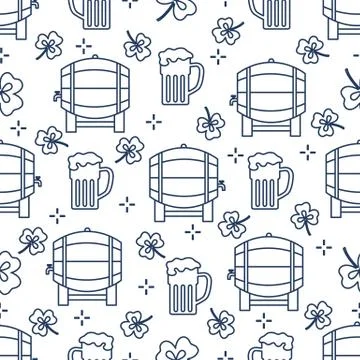 Seamless pattern. St. Patrick's Day. Pab. Ireland Stock Illustration