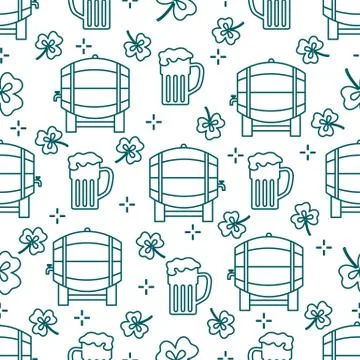 Seamless pattern. St. Patrick's Day. Pab. Ireland Stock Illustration
