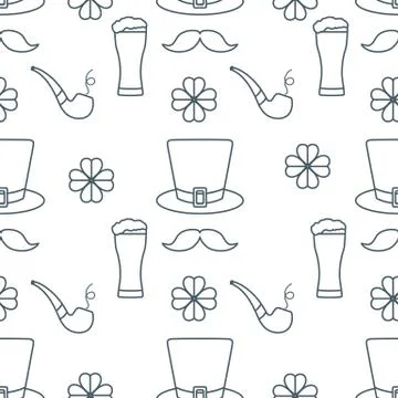 Seamless pattern. St. Patrick's Day. Irish vector Stock Illustration