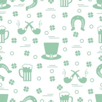 Seamless pattern. St. Patrick's Day. Irish vector Stock Illustration