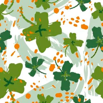 Seamless pattern for St. Patrick's day with four-leaf clovers. Stock Illustration