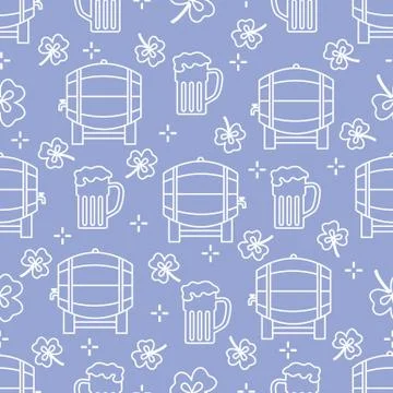 Seamless pattern. St. Patrick's Day. Pab. Ireland Stock Illustration