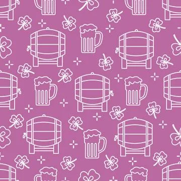 Seamless pattern. St. Patrick's Day. Pab. Ireland 库存插图